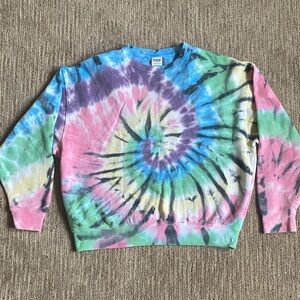 PINK Victoria's Secret Multicolor Tie-Dye Crewneck Sweater